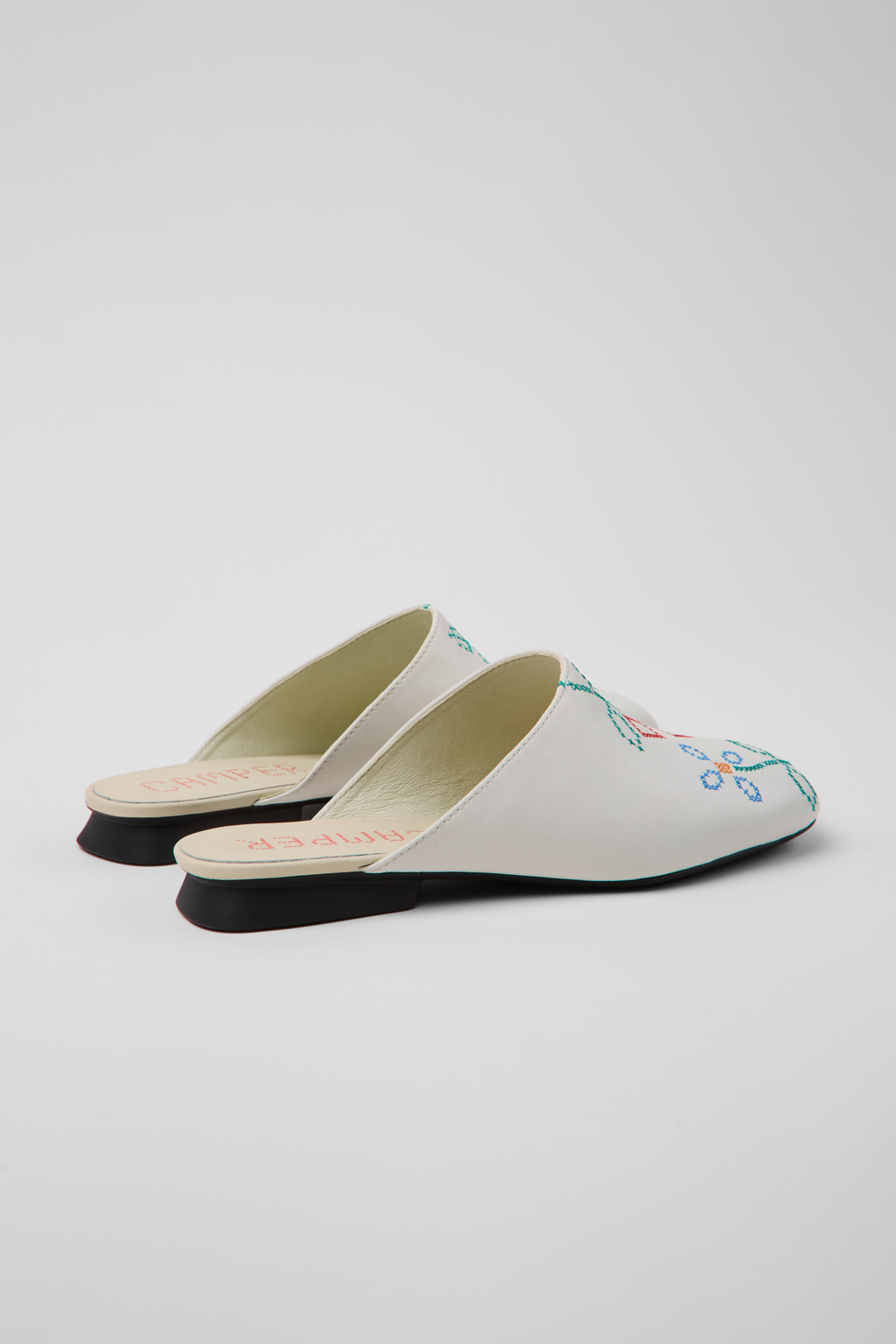 Twins White Leather Sandals for Women. - Image 3