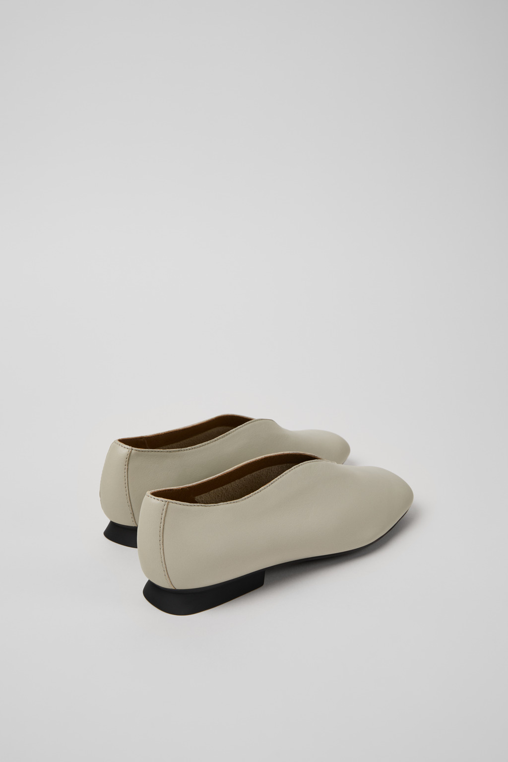 Casi Myra Gray Leather Shoes for Women. - Image 3
