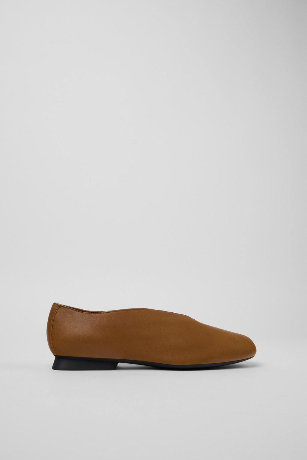 Casi Myra Brown Leather Ballerinas for Women. - Image 3