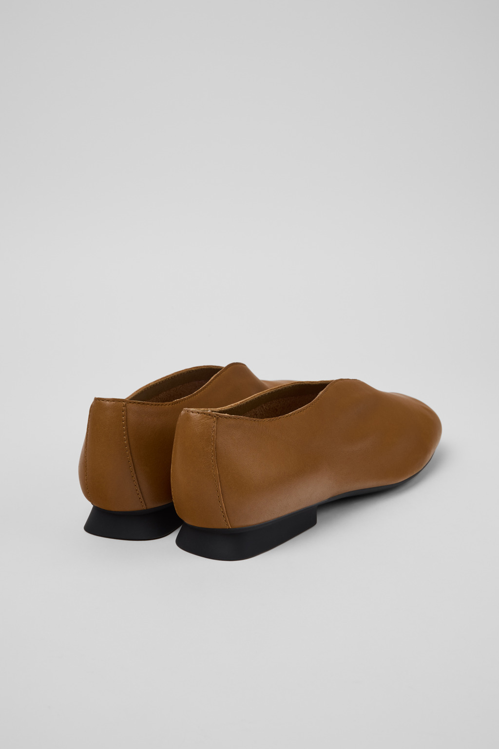 Casi Myra Brown Leather Ballerinas for Women. - Image 4