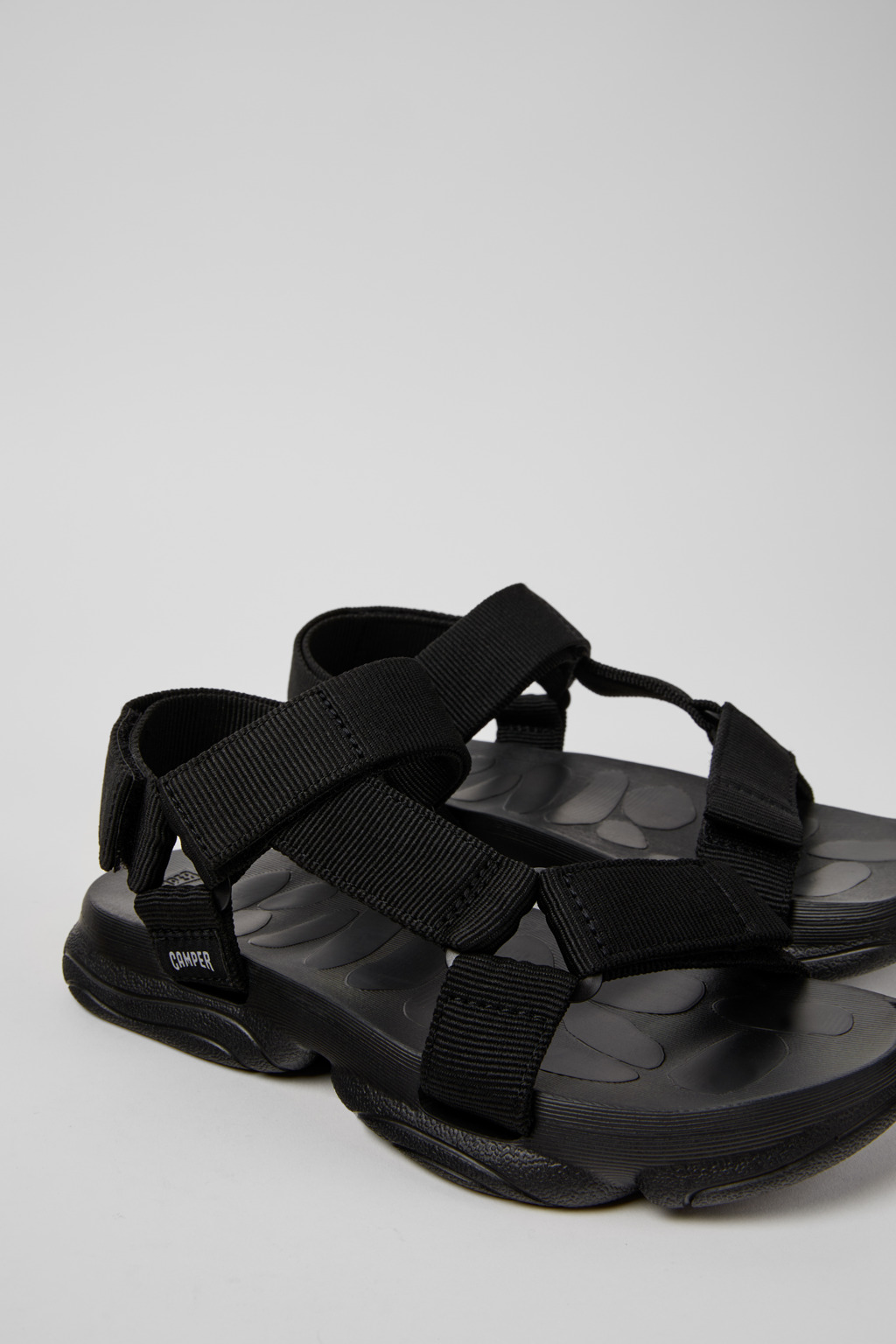 Karst Sandal Black Textile Sandals for Women.