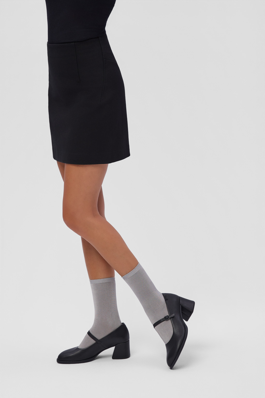 Kora Black Leather Heels for Women. - Image 6