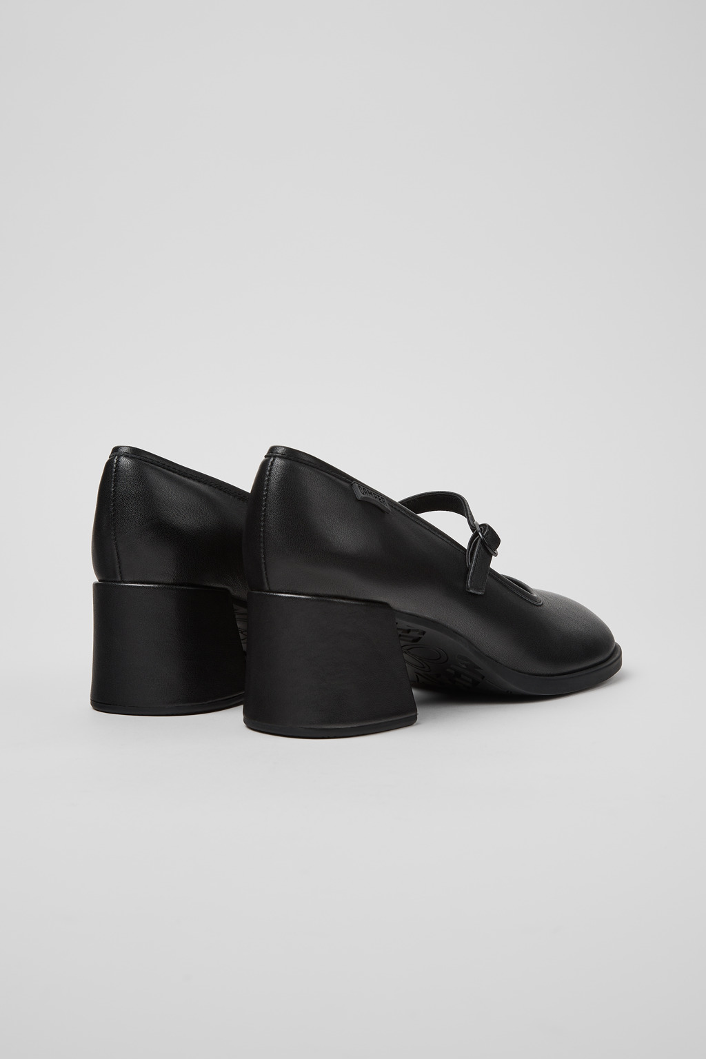Kora Black Leather Heels for Women. - Image 3