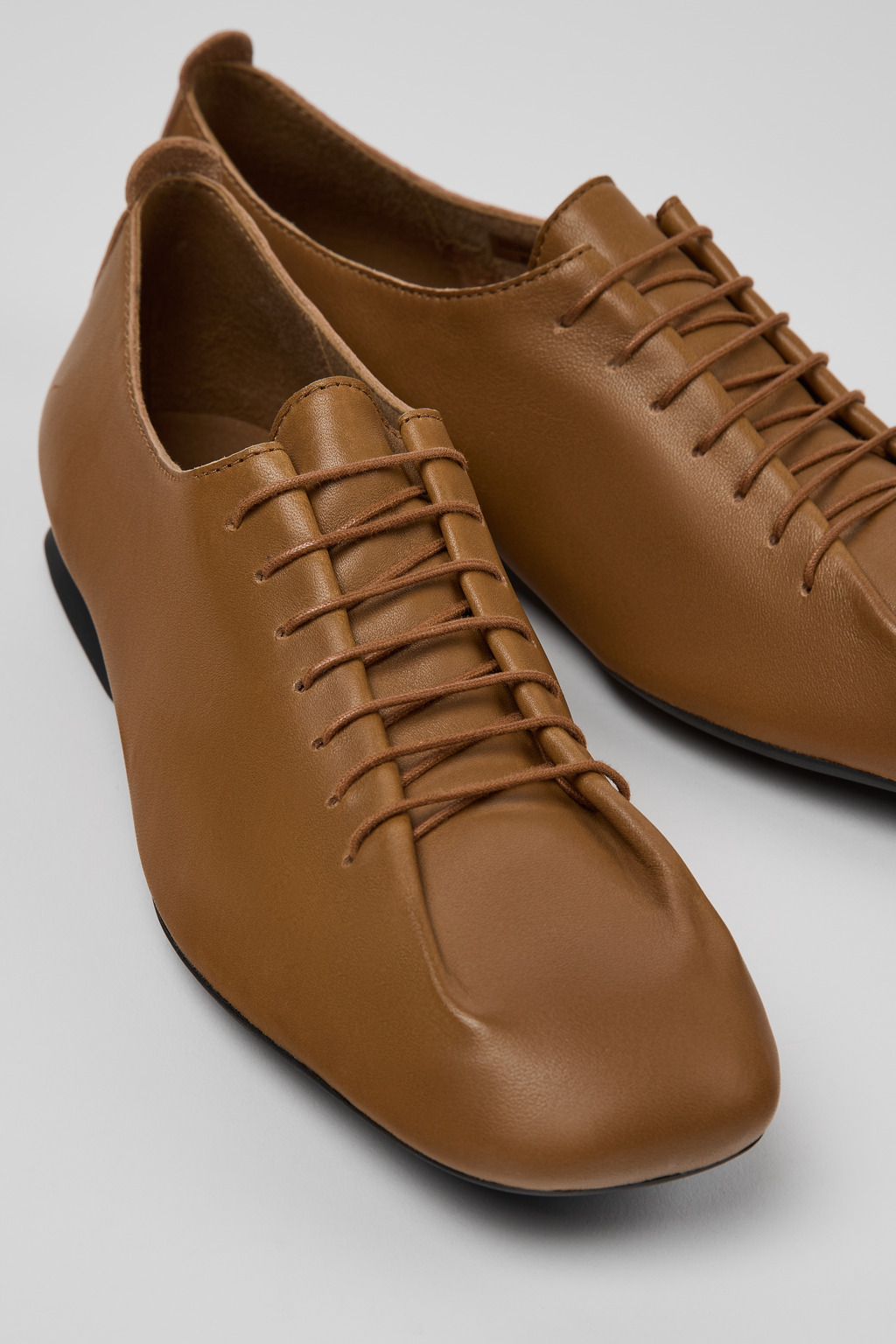 Casi Myra Brown Leather Shoes for Women.