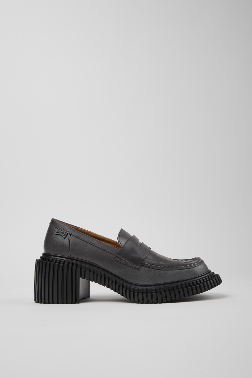 Pix London Gray Leather Moccasins for Women. - Image 2