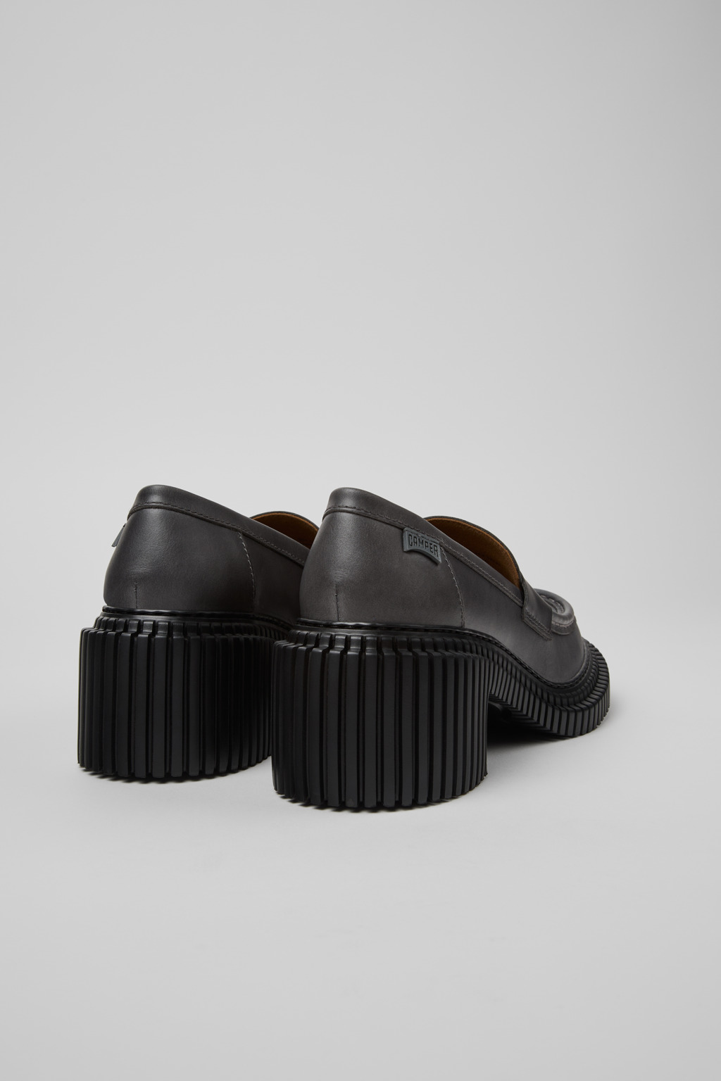Pix London Gray Leather Moccasins for Women. - Image 3