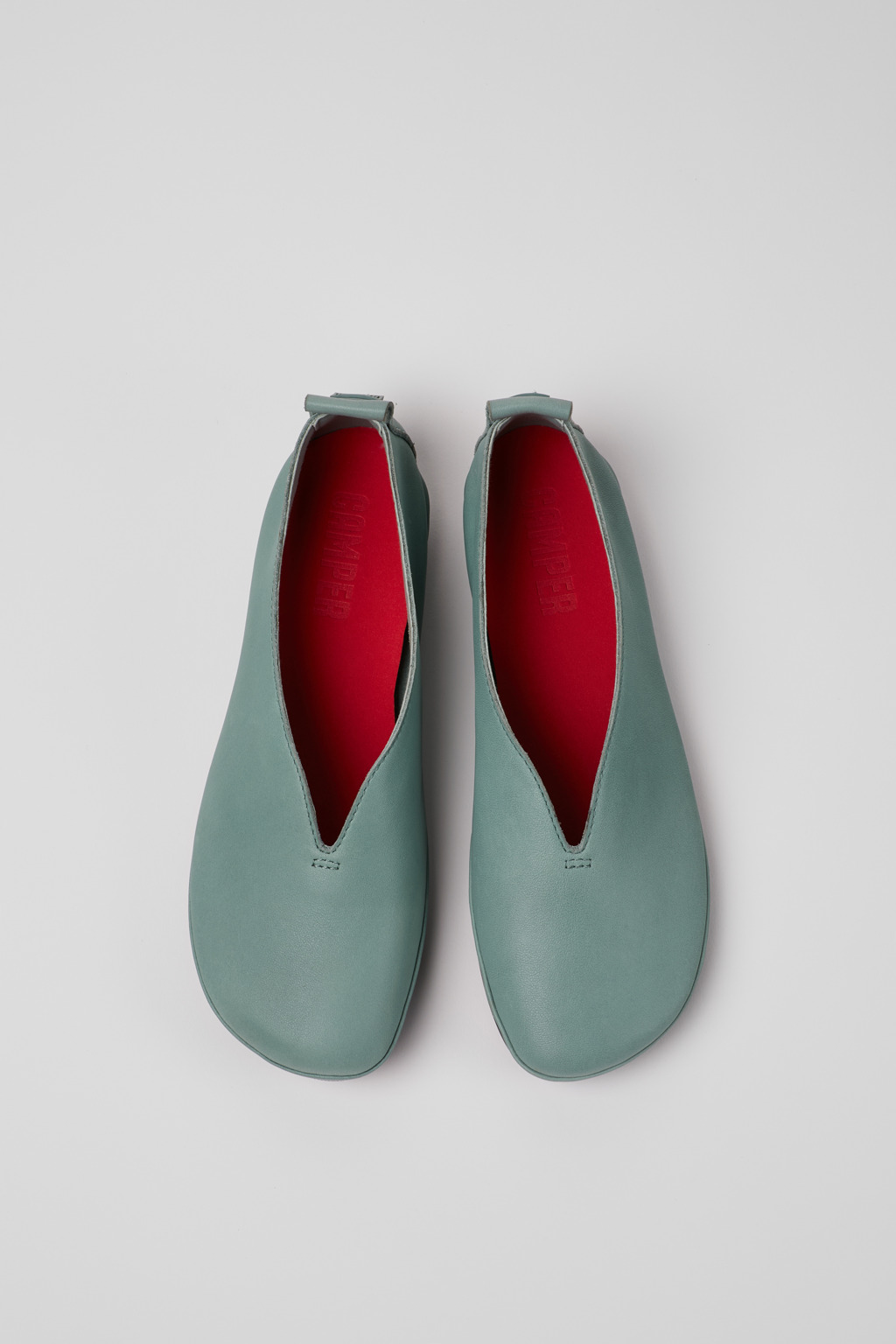 Right Green Leather Moccasin/Ballerina for Women. - Image 4