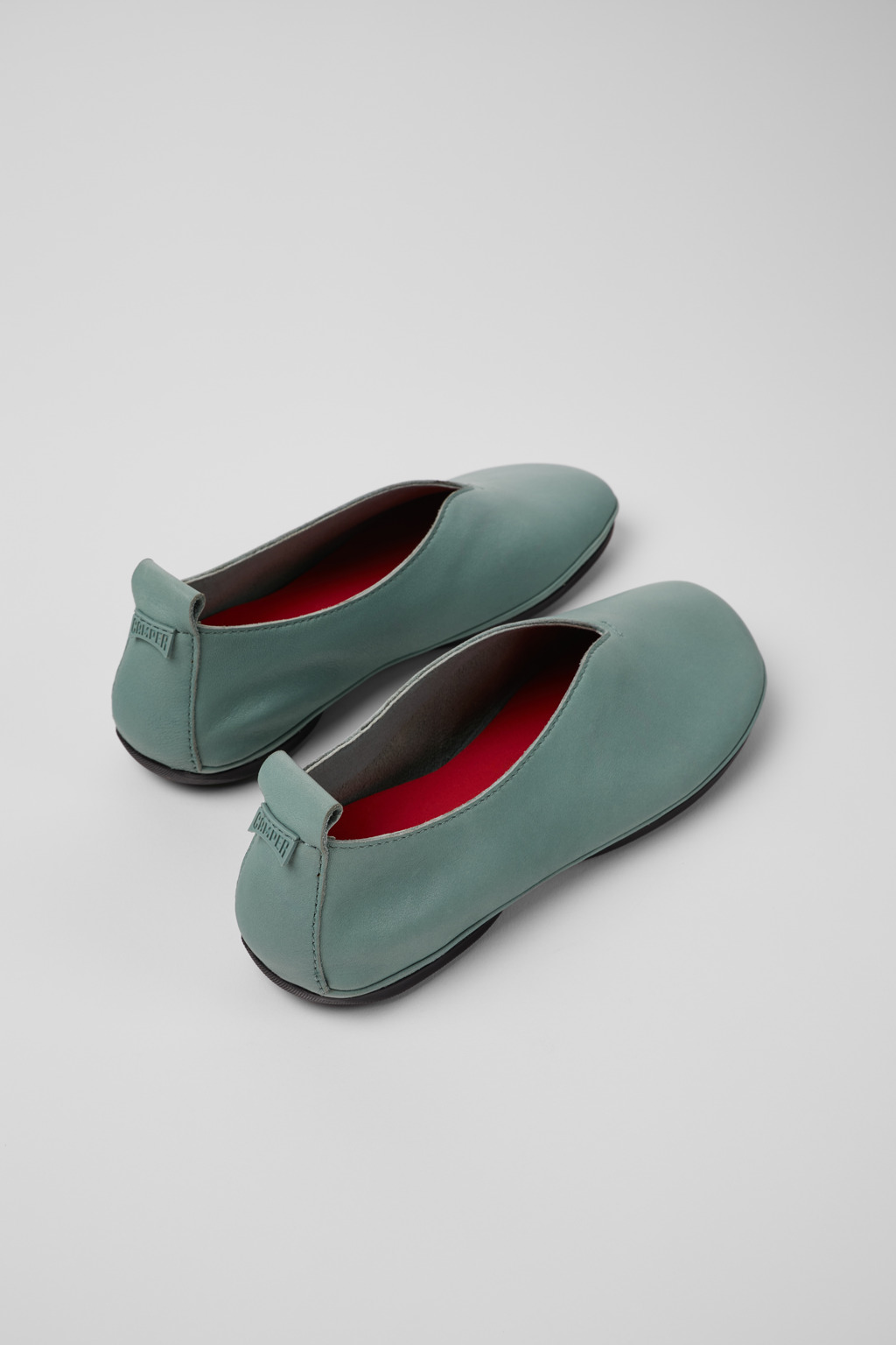 Right Green Leather Moccasin/Ballerina for Women. - Image 3