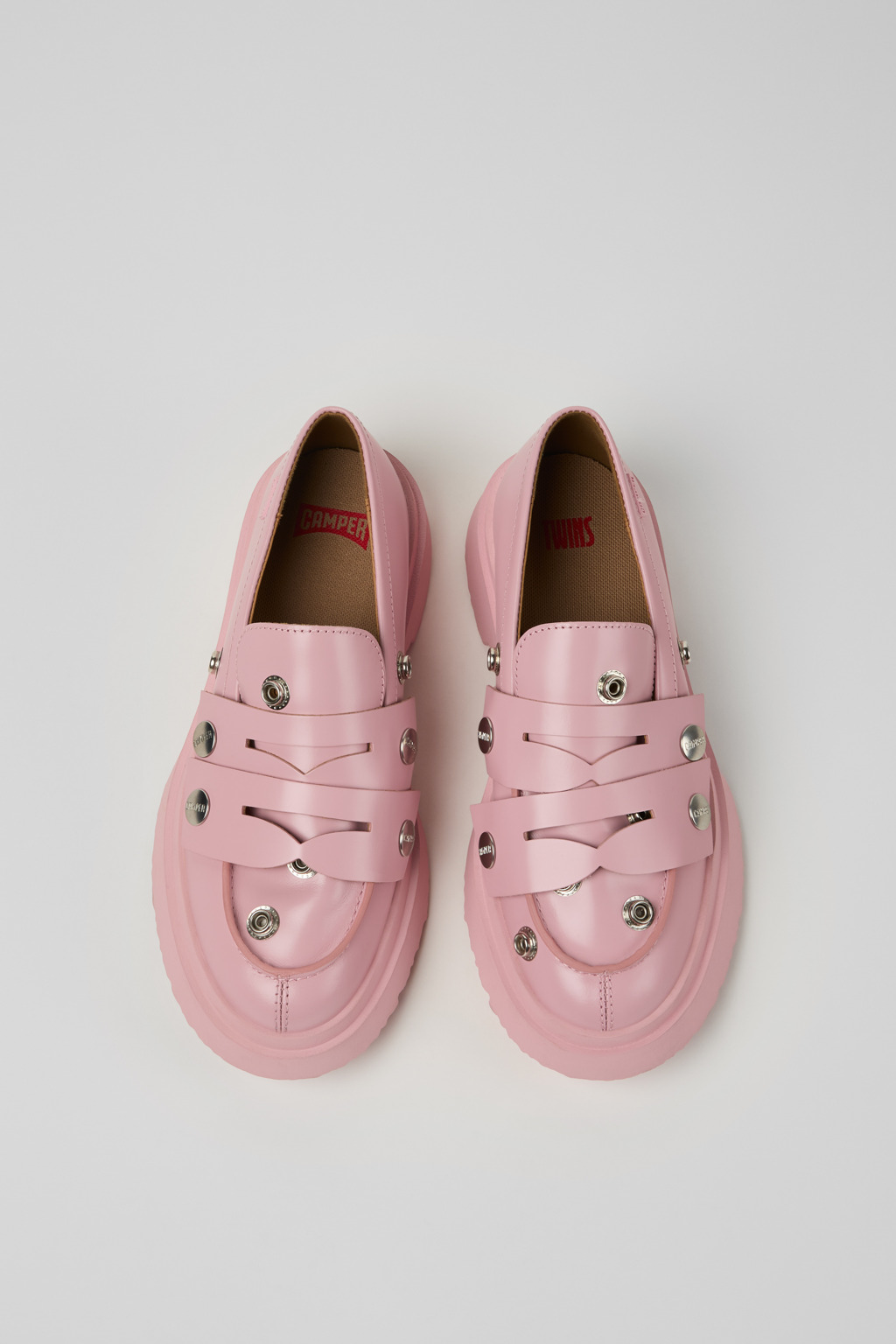 Twins Pink Leather Moccasins for Women. - Image 4