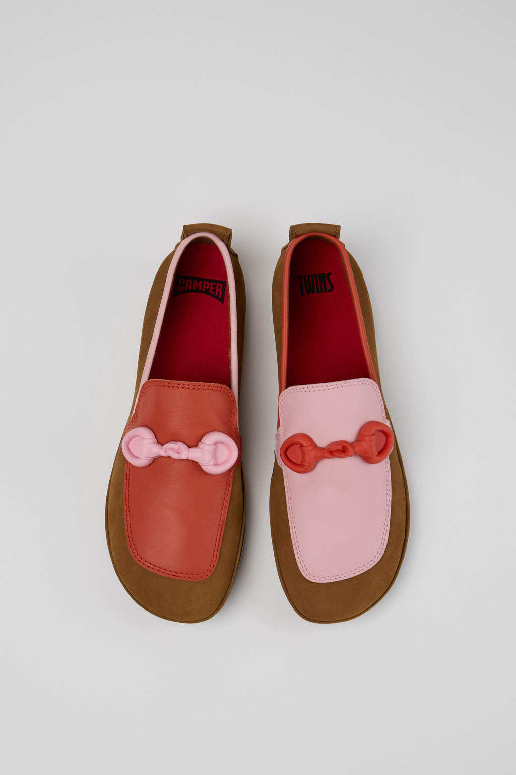 Twins Multicolor Nubuck and Leather Ballerina for Women. - Image 4