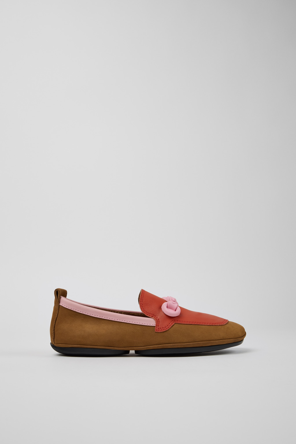 Twins Multicolor Nubuck and Leather Ballerina for Women. - Image 2