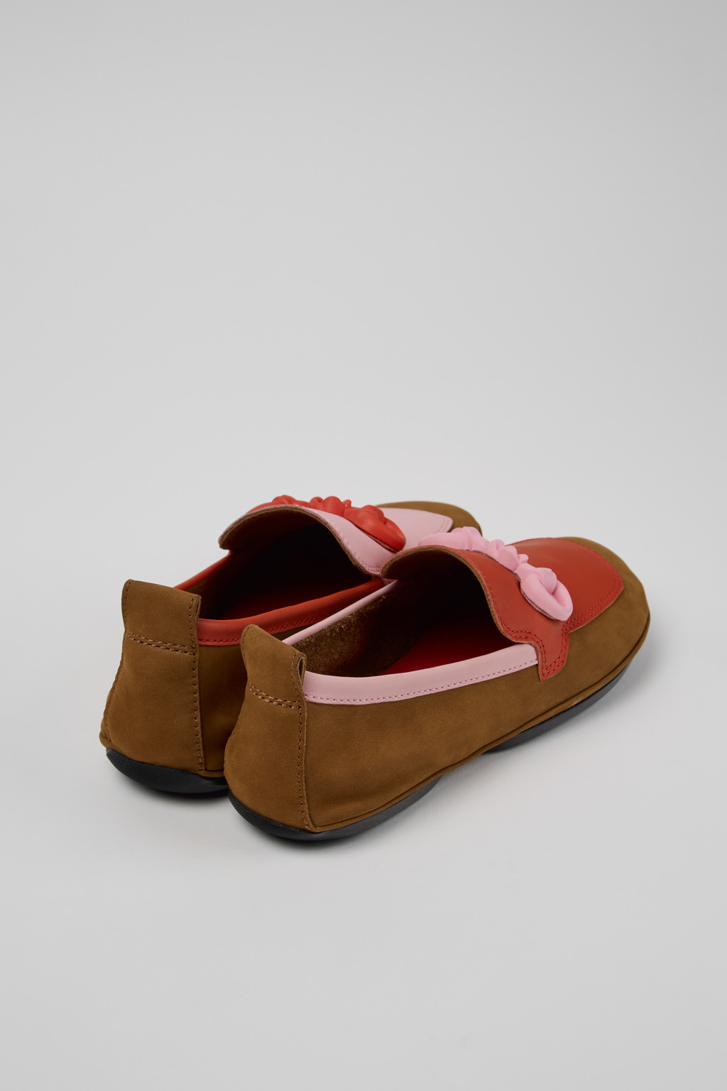 Twins Multicolor Nubuck and Leather Ballerina for Women. - Image 3