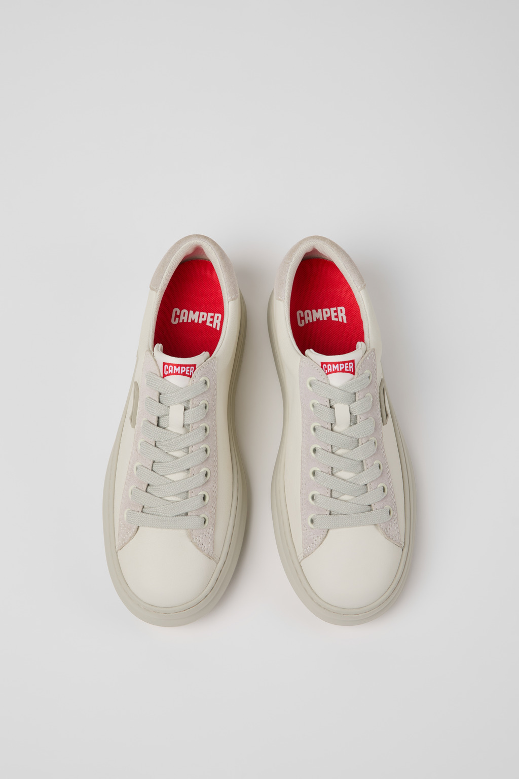 Runner White Leather and Nubuck Sneakers for Women. - Image 4