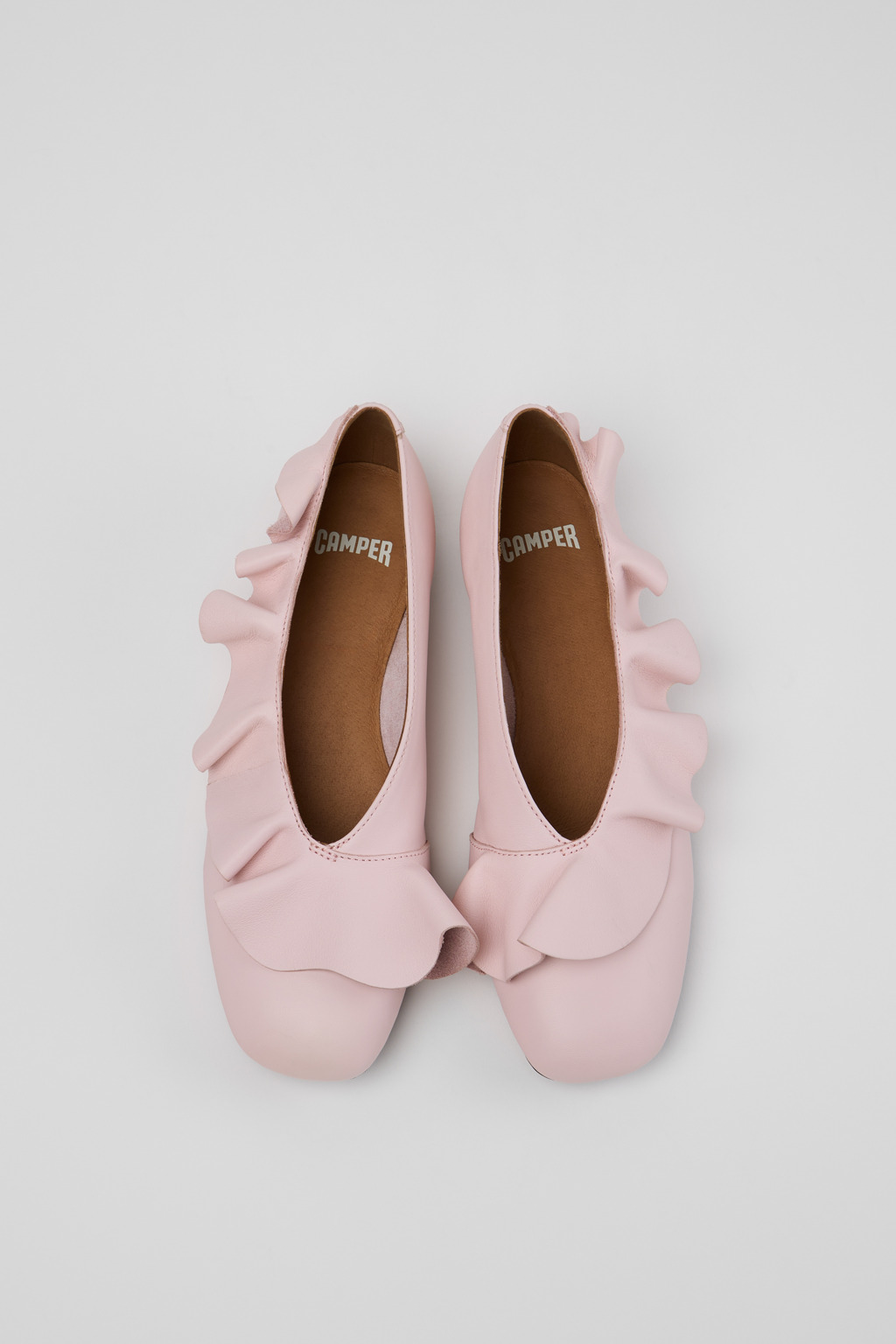 Casi Myra Pink Leather Ballerinas for Women. - Image 4
