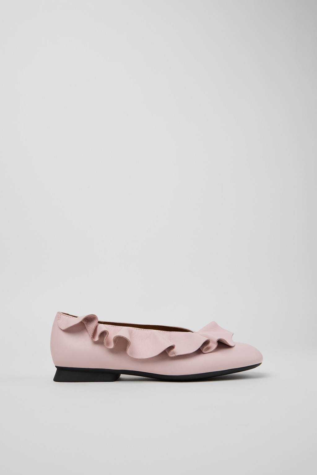 Casi Myra Pink Leather Ballerinas for Women. - Image 2