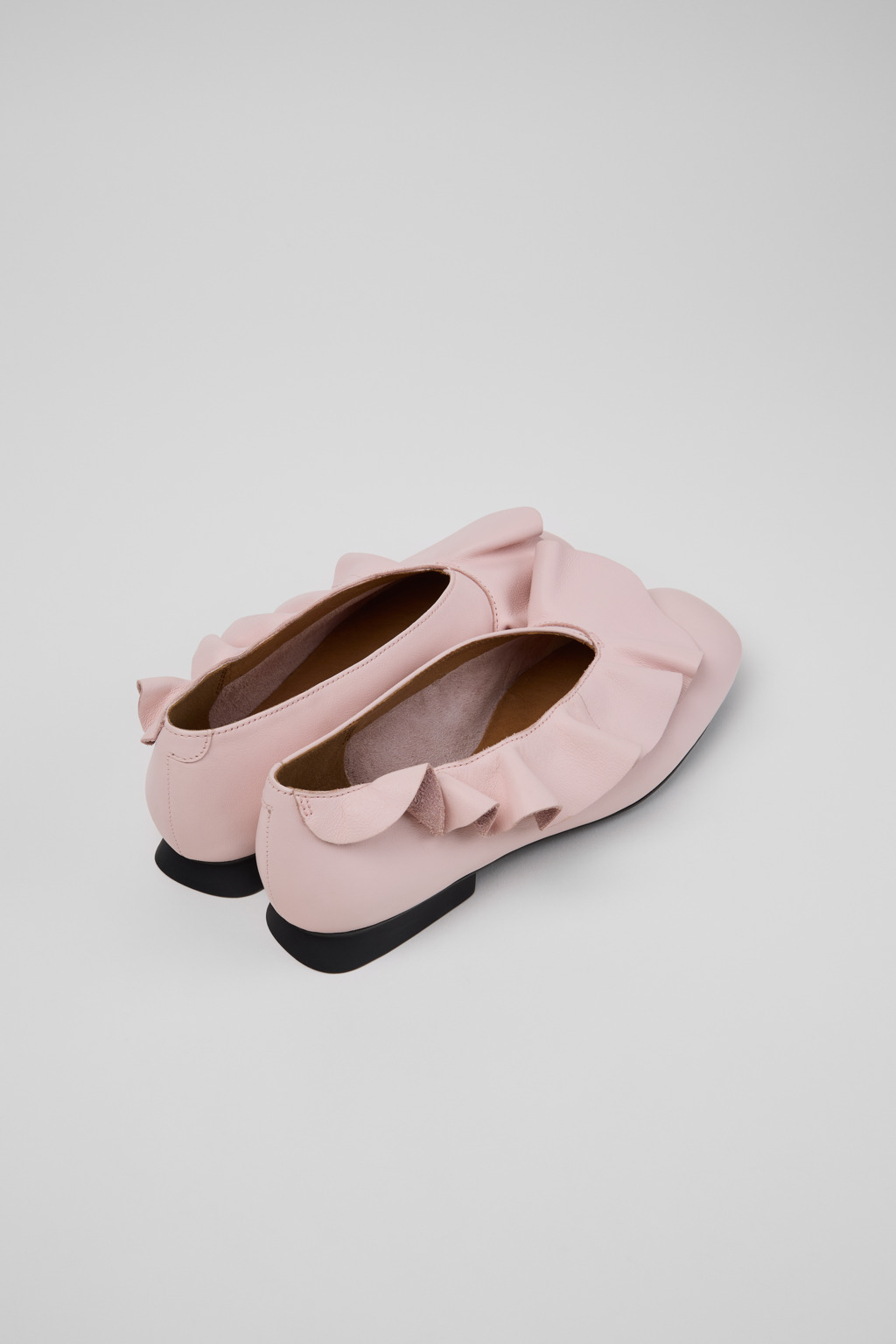 Casi Myra Pink Leather Ballerinas for Women. - Image 3