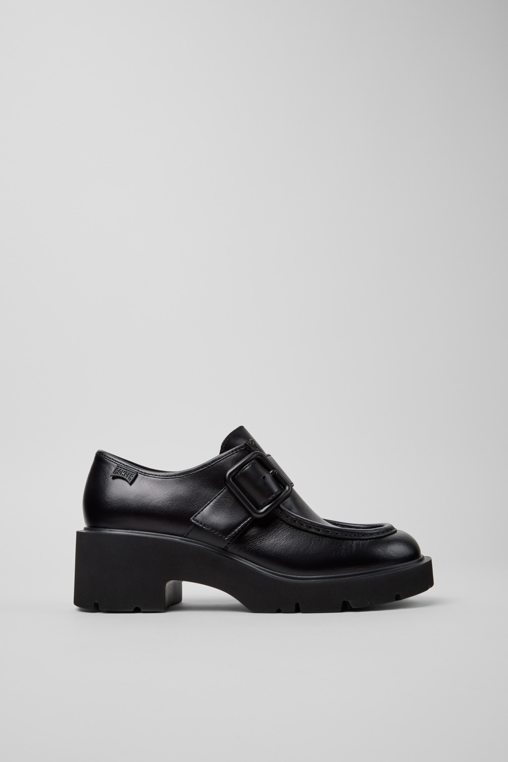 Milah Black Leather Shoes for Women. - Image 2