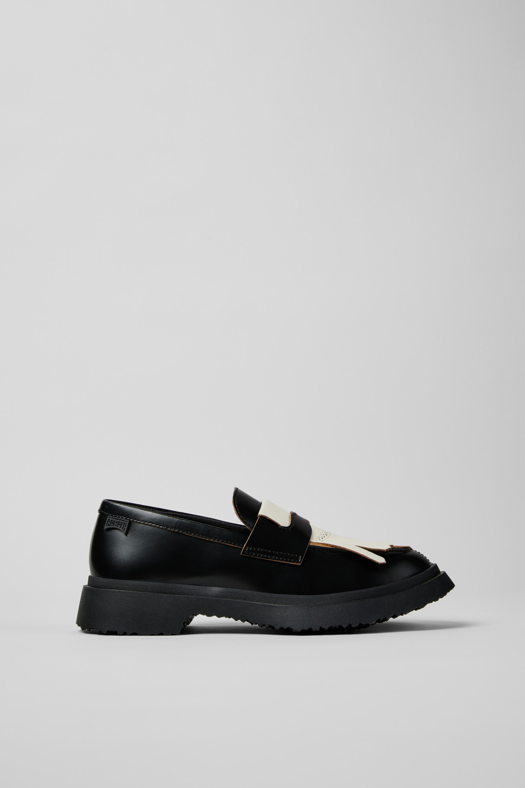 Twins Black Leather Moccasins for Women. - Image 2