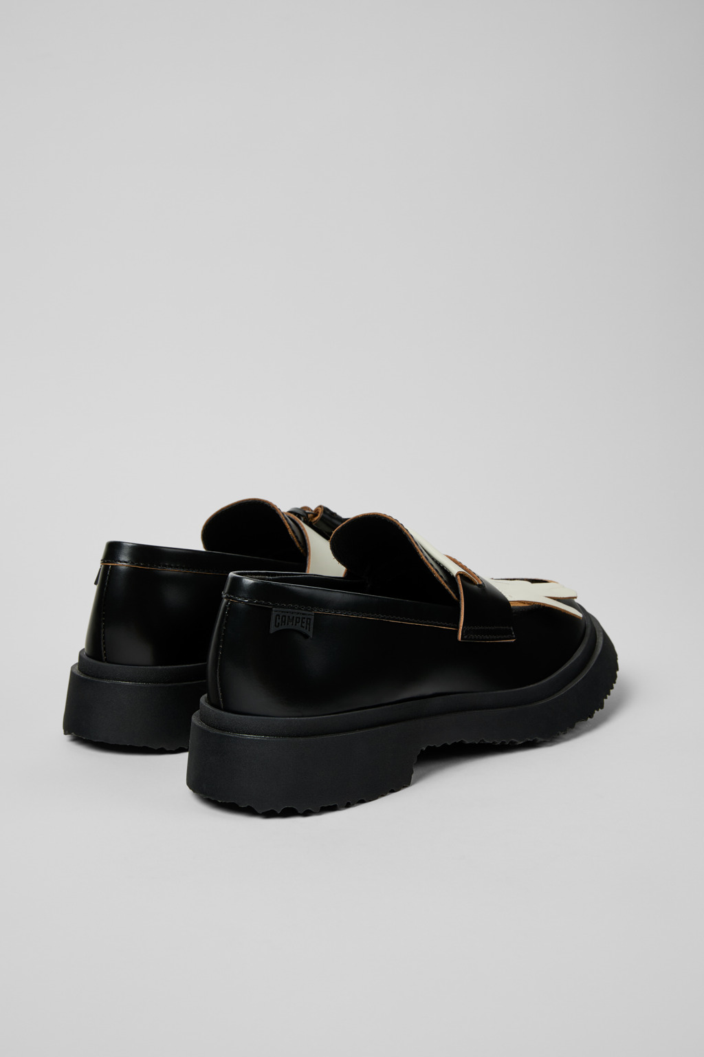 Twins Black Leather Moccasins for Women. - Image 3