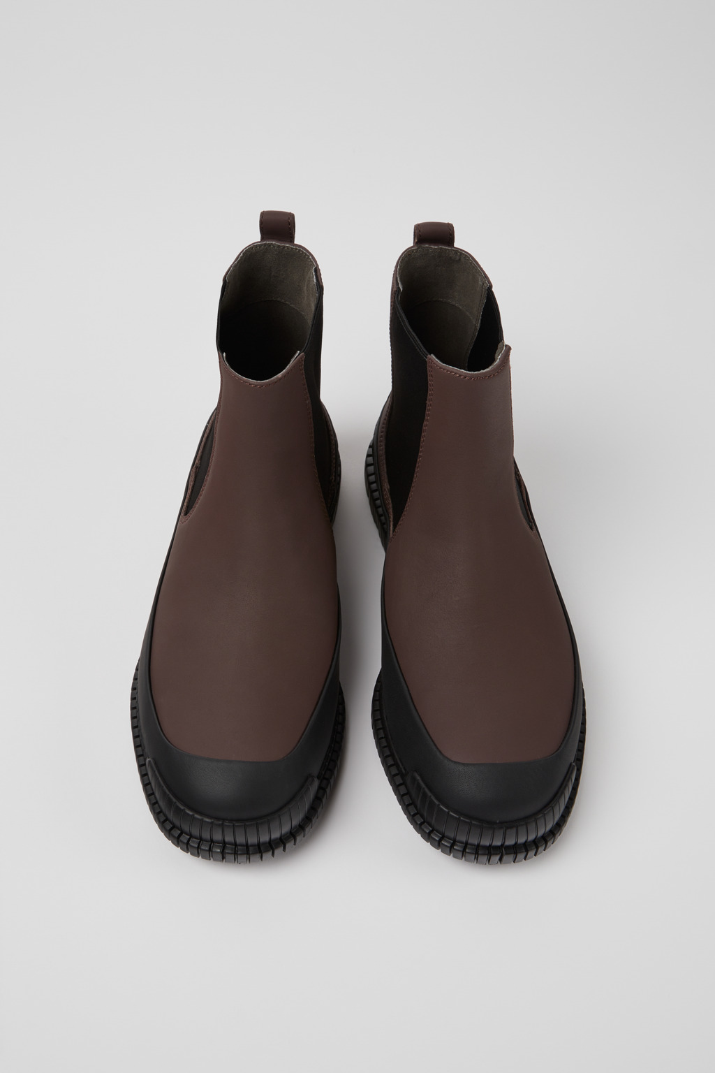 Pix Brown and black leather Chelsea boots for men - Image 4