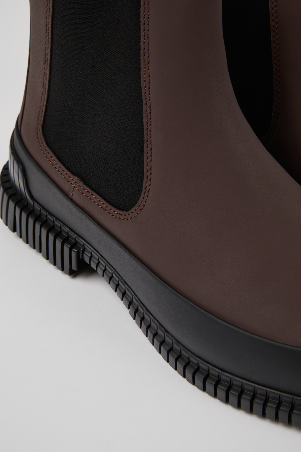 Pix Brown and black leather Chelsea boots for men
