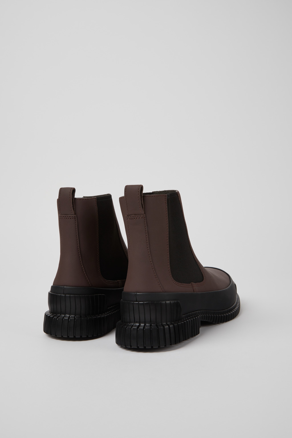 Pix Brown and black leather Chelsea boots for men - Image 3