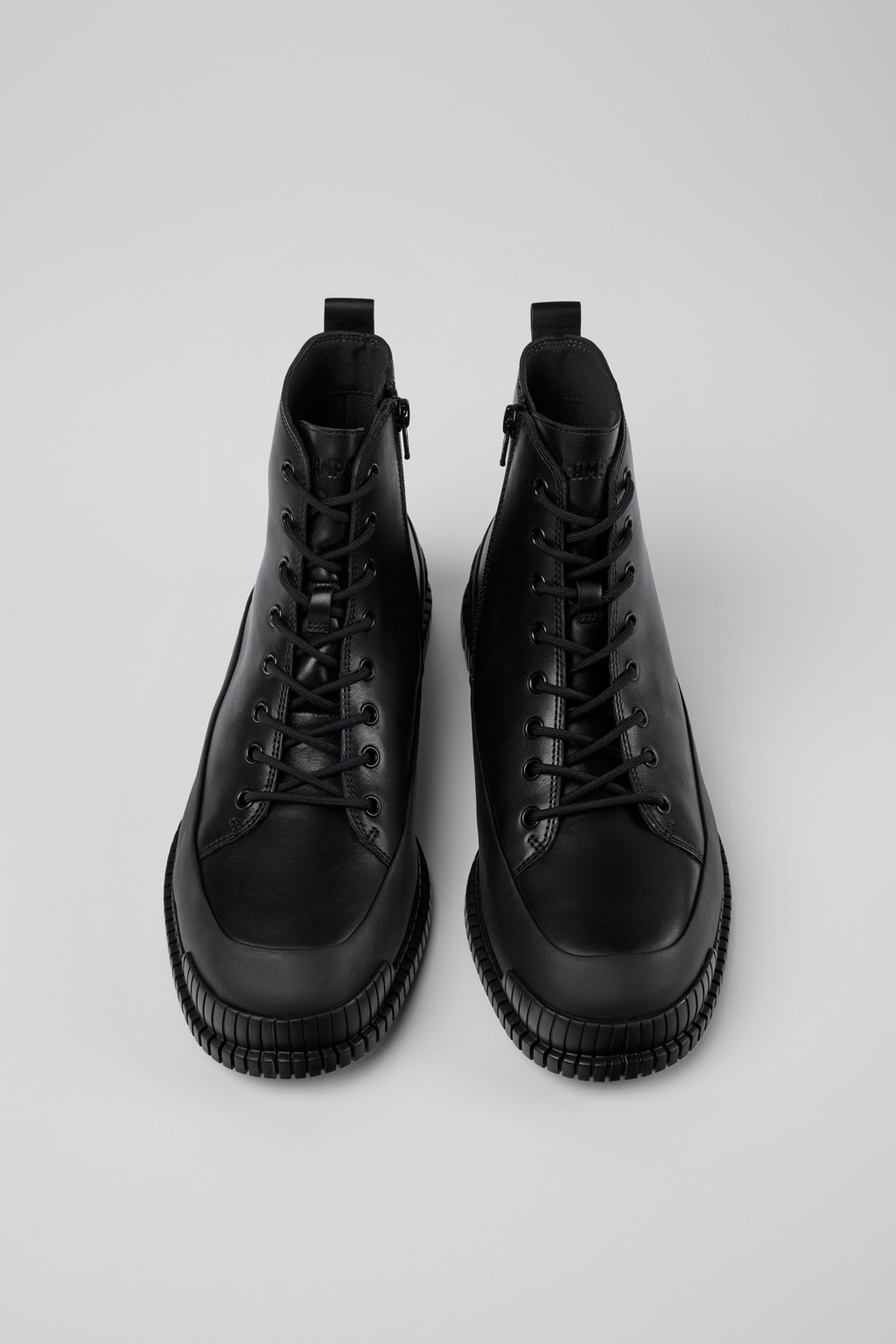 Pix Black Leather Mid Boots for Men. - Image 4