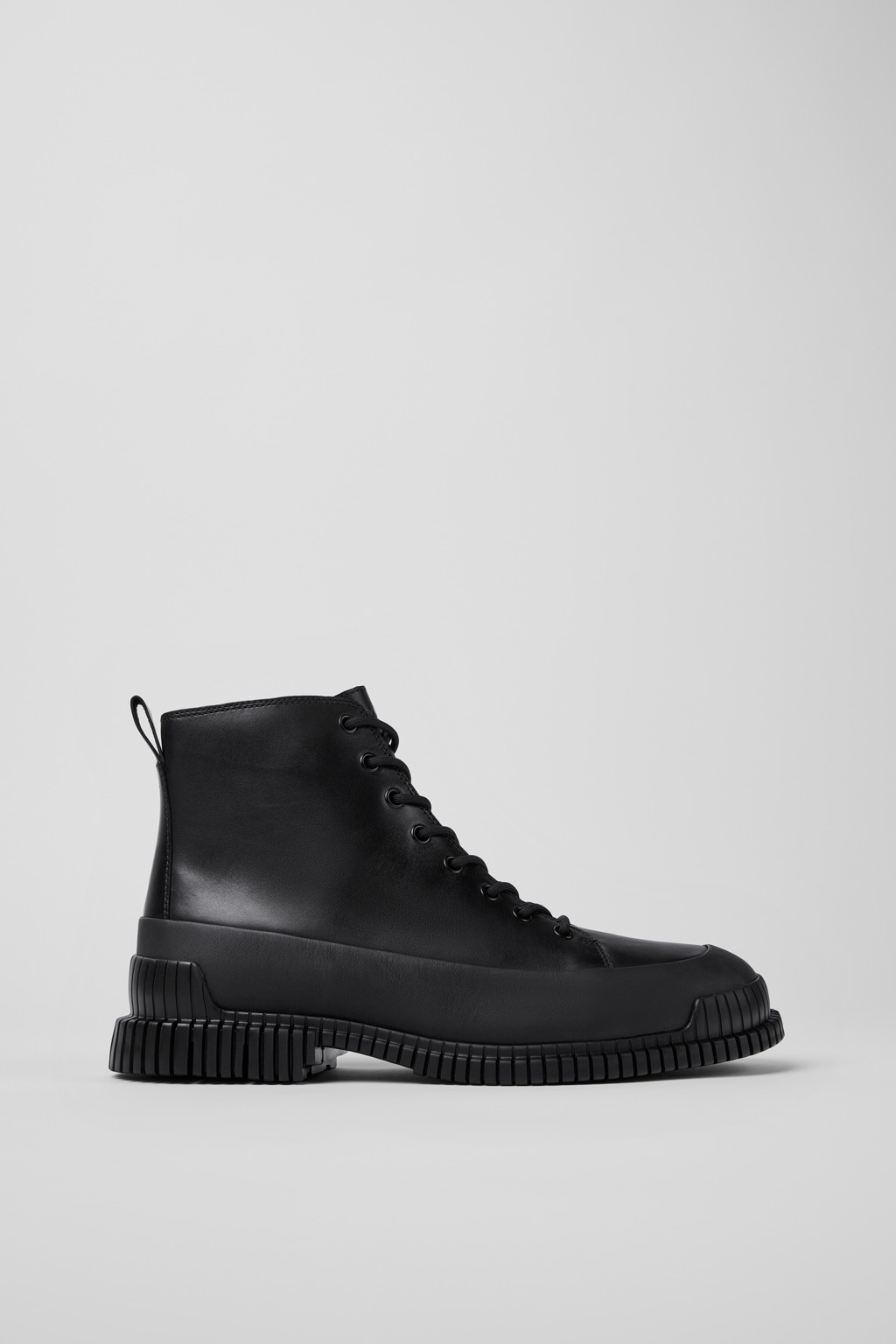 Pix Black Leather Mid Boots for Men. - Image 2