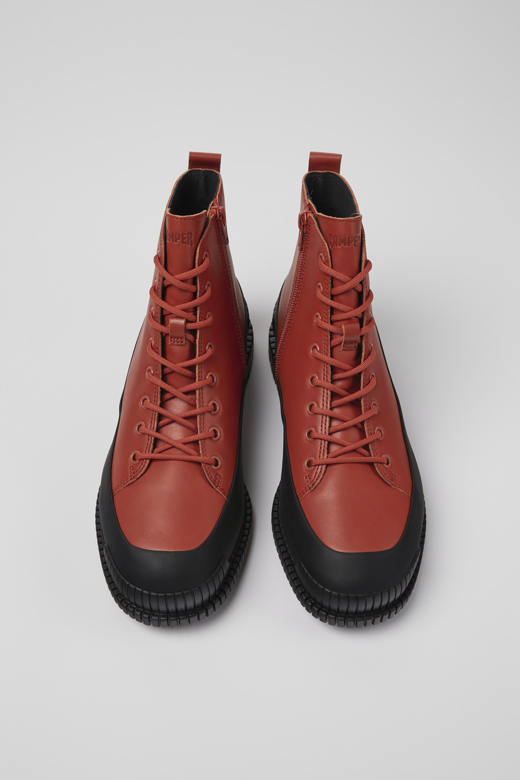 Pix Brown and black leather lace-up boots for men - Image 4