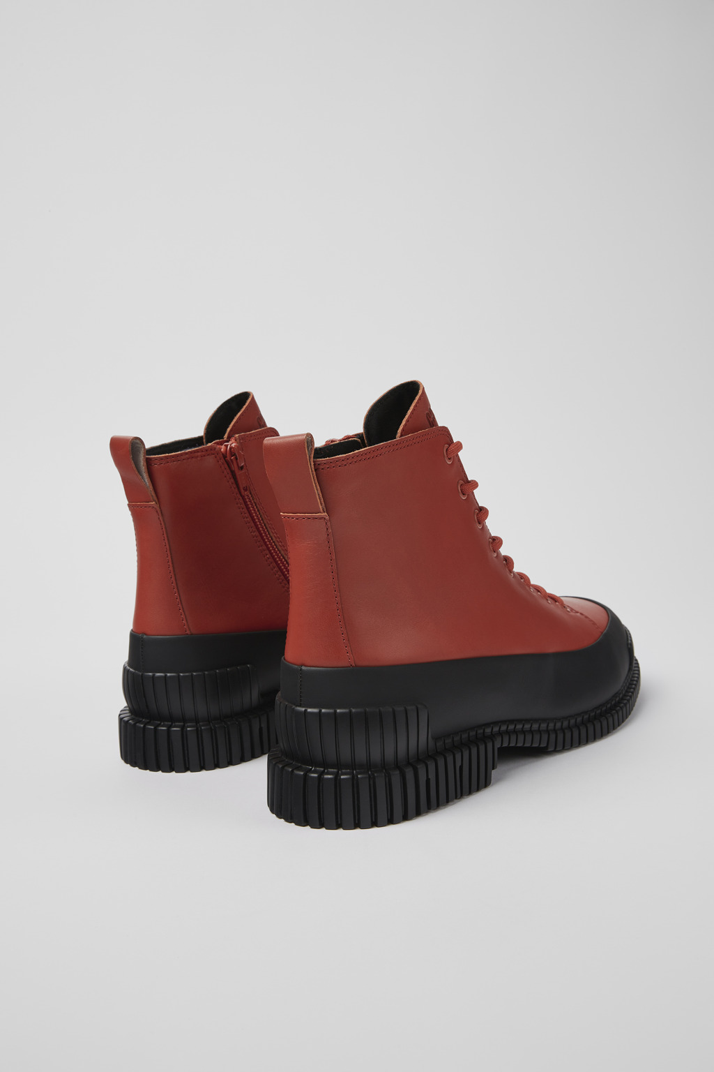 Pix Brown and black leather lace-up boots for men - Image 3