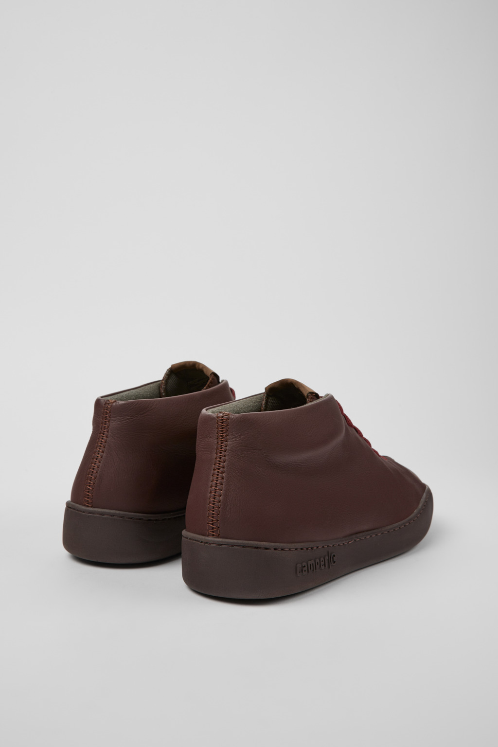 Peu Touring Brown leather sneakers for men - Image 3