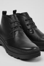 Brutus Trek MICHELIN Black leather ankle boots for men