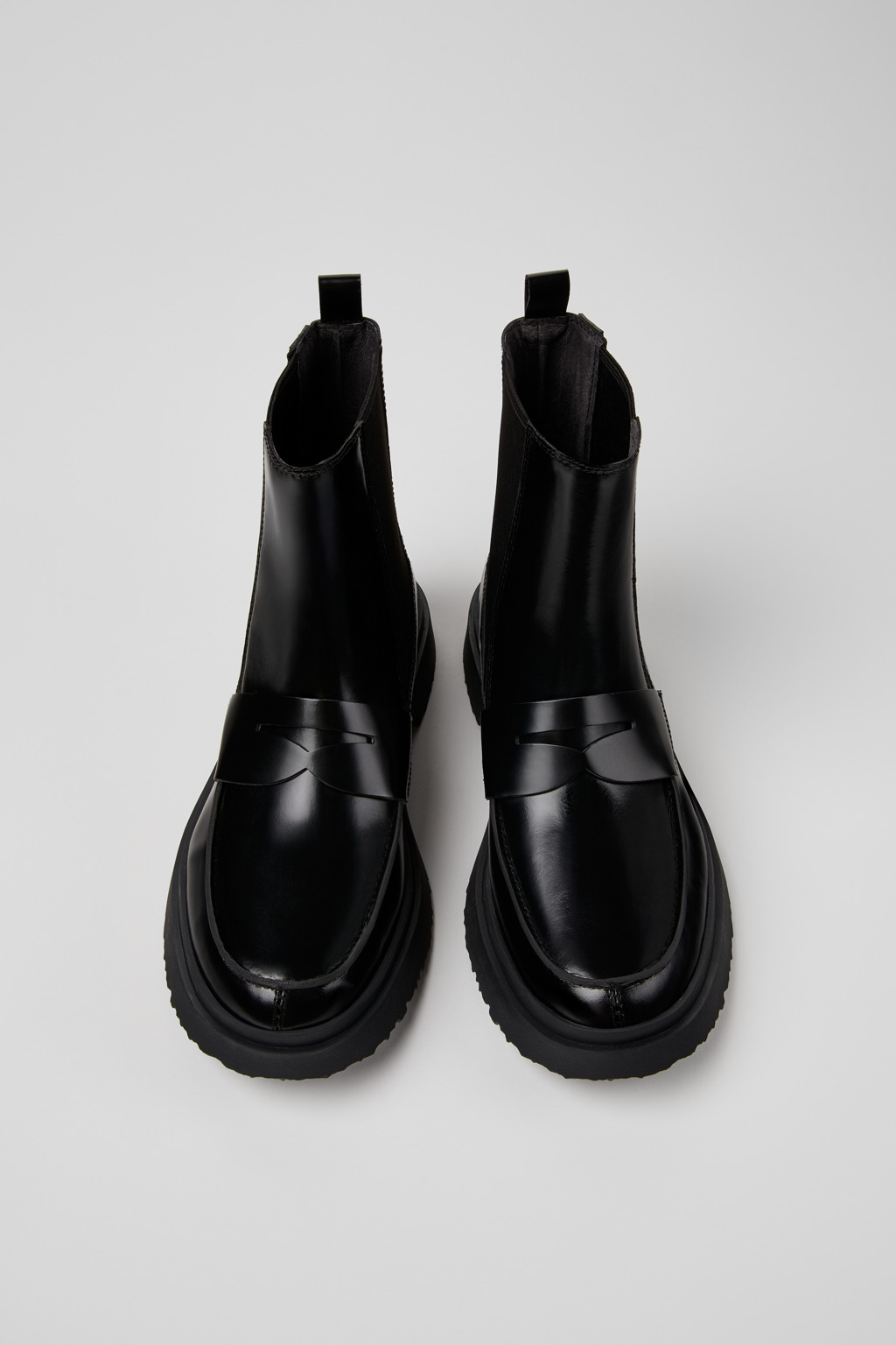 Walden Black Leather Mid Boots for Men. - Image 4