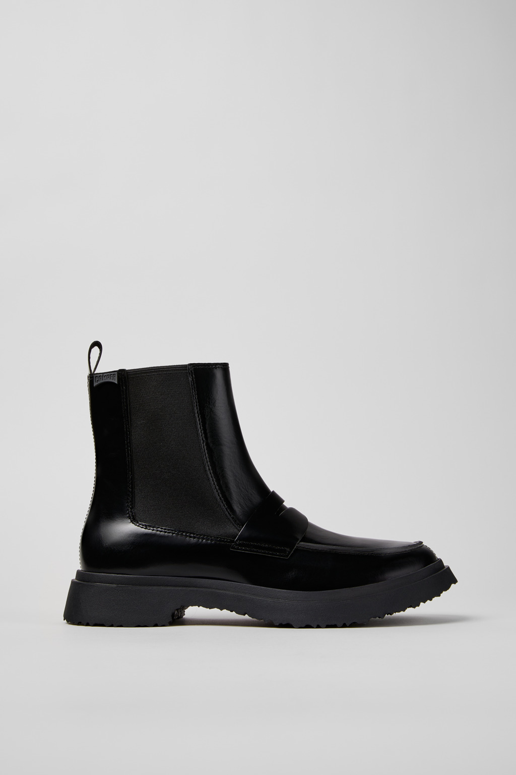 Walden Black Leather Mid Boots for Men. - Image 2