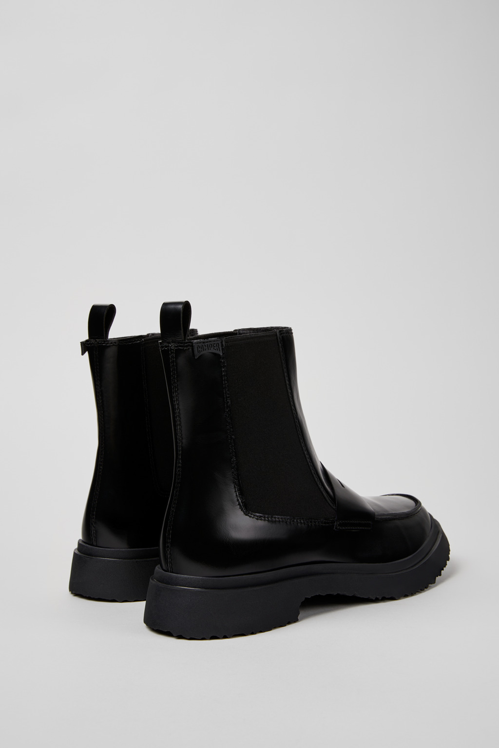 Walden Black Leather Mid Boots for Men. - Image 3