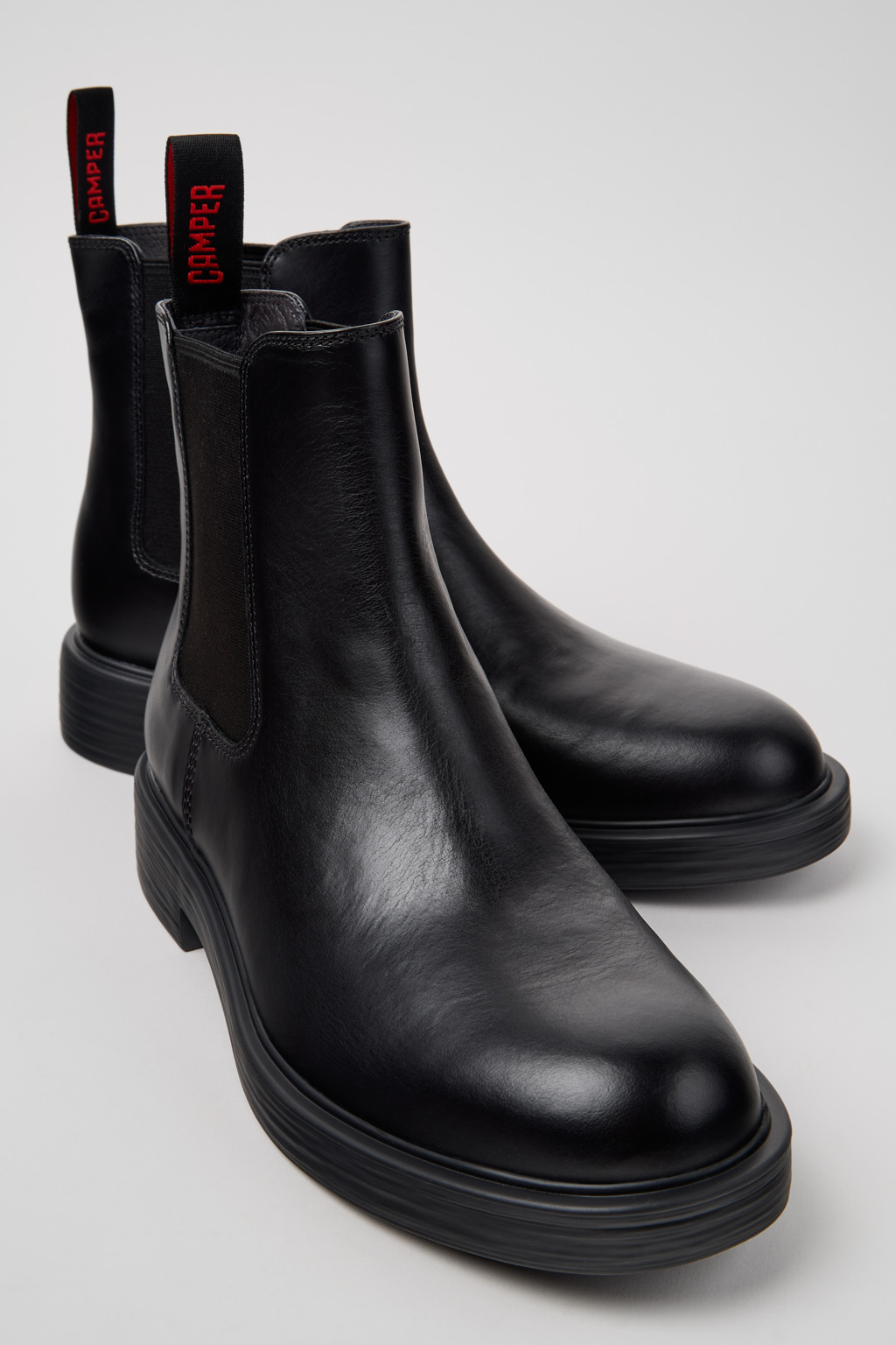 Dean Black Leather Ankle Boots for Men. - Image 6