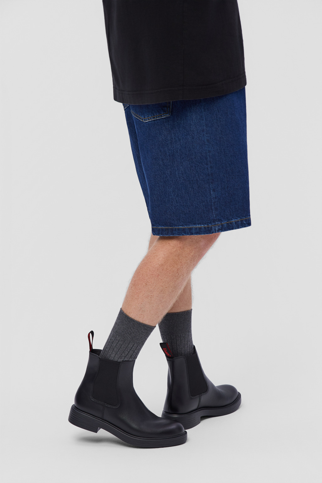 Dean Black Leather Ankle Boots for Men. - Image 2
