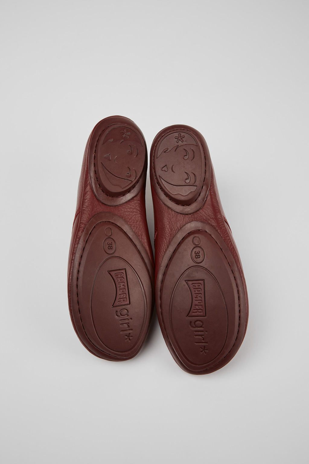 Right Burgundy leather shoes for women - Image 5
