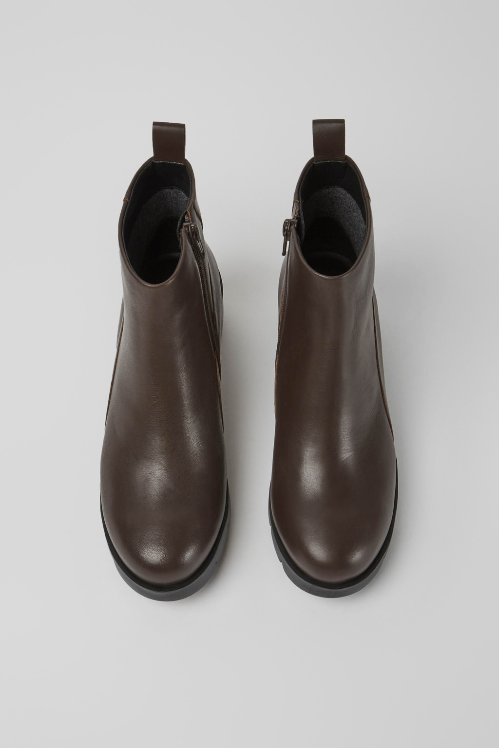 Wanda Dark brown zip ankle boot for women - Image 4