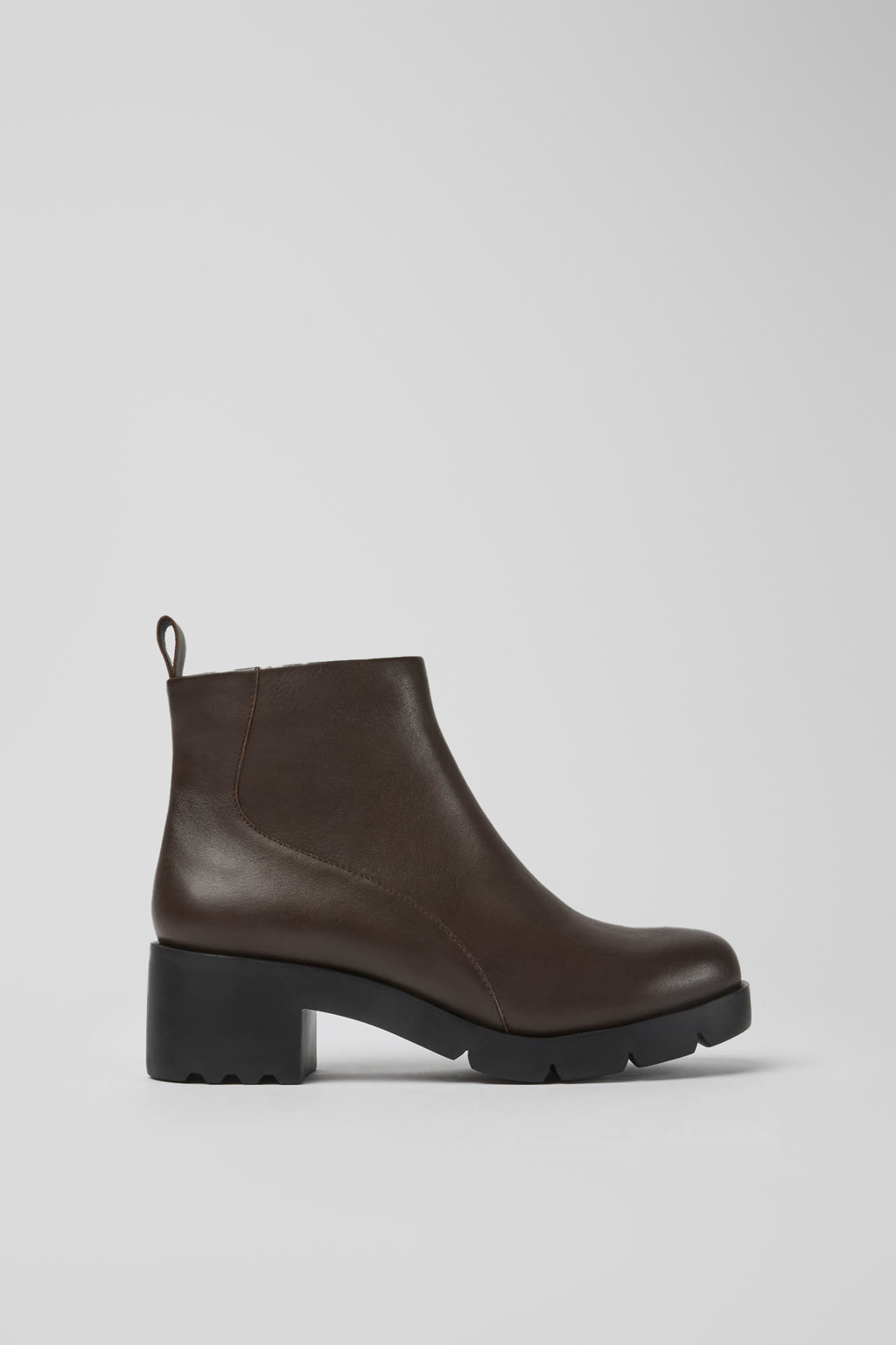 Wanda Dark brown zip ankle boot for women - Image 2