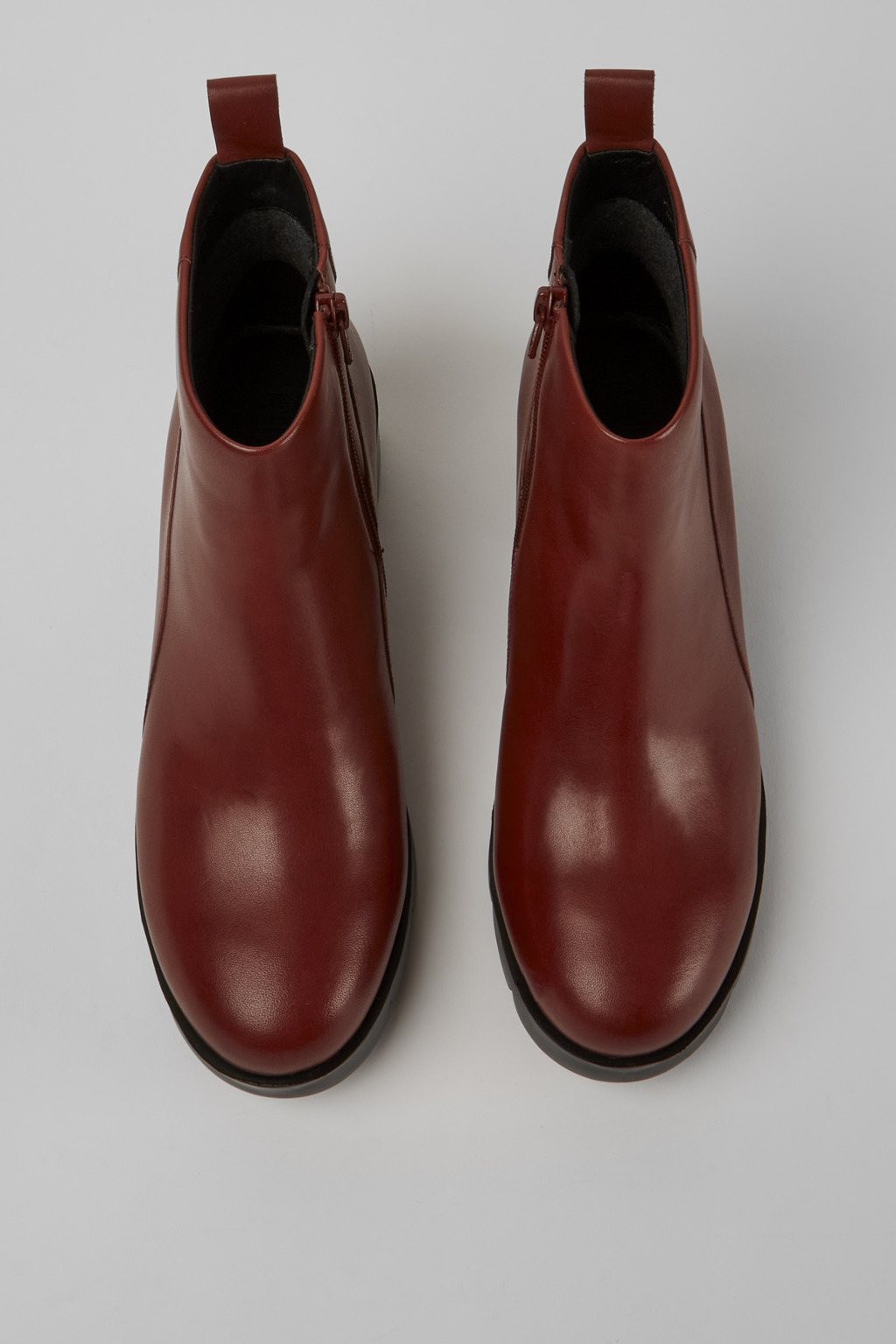 Wanda Red-brown zip ankle boot for women - Image 4