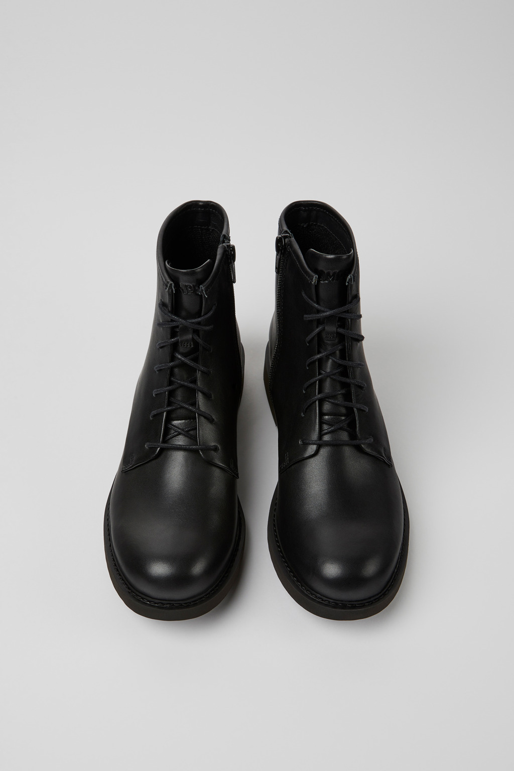 Neuman Black Leather Mid Boots for Women. - Image 4