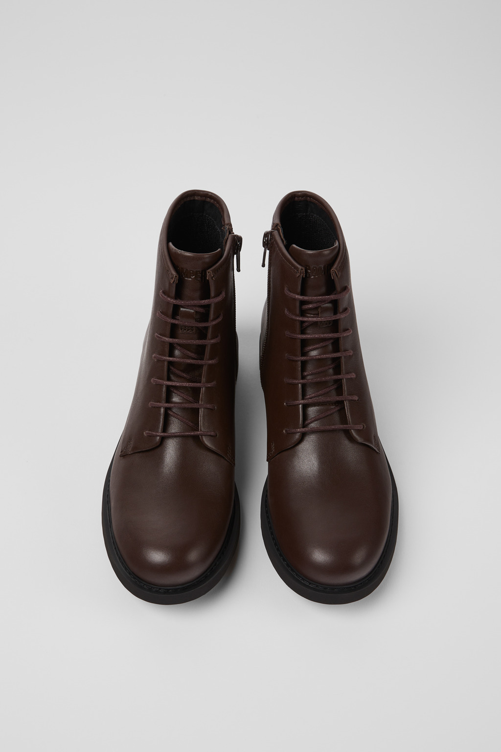 Neuman Brown Leather Mid Boots for Women. - Image 4