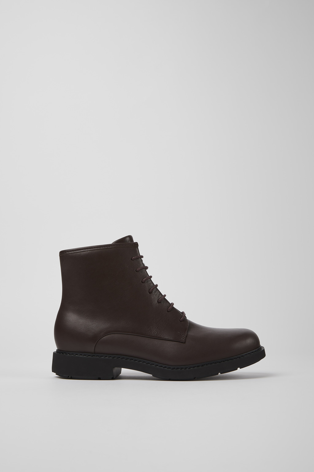 Neuman Brown Leather Mid Boots for Women. - Image 2