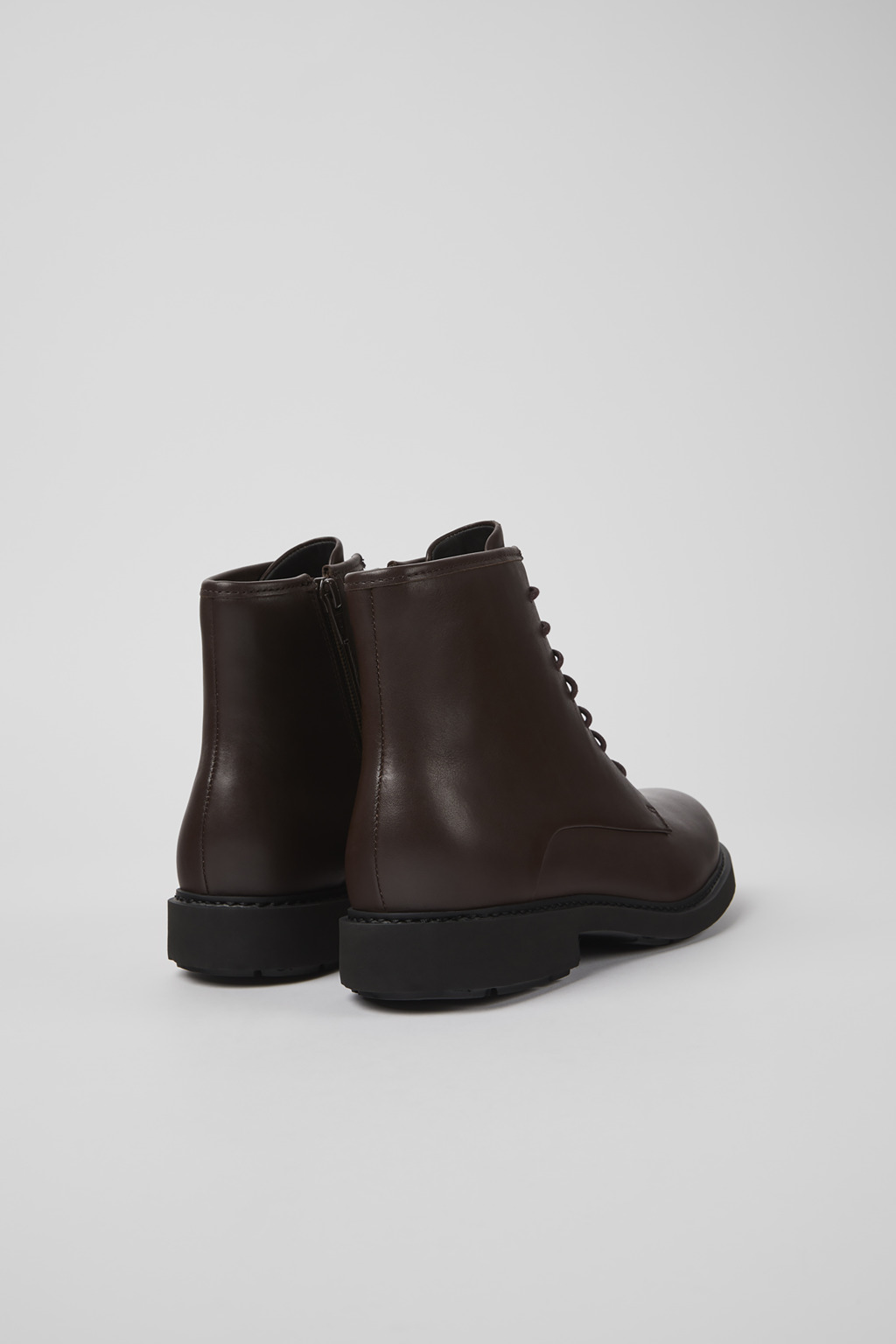 Neuman Brown Leather Mid Boots for Women. - Image 3
