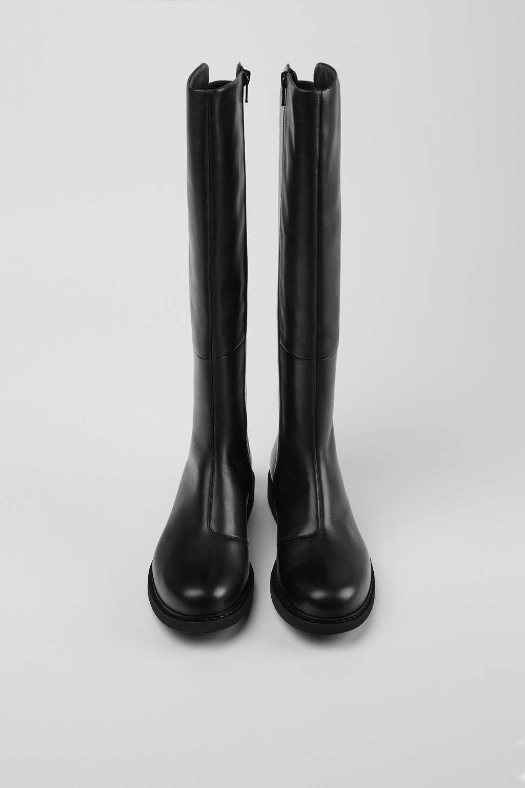Neuman Black Leather and Textile High Boots for Women. - Image 4