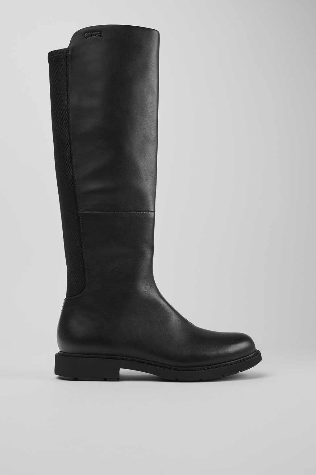Neuman Black Leather and Textile High Boots for Women. - Image 2