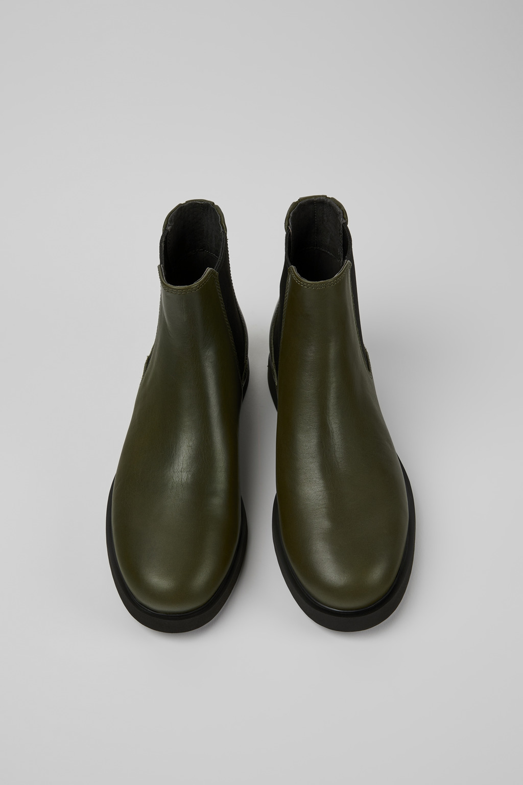 Iman Dark green leather Chelsea boots for women - Image 4