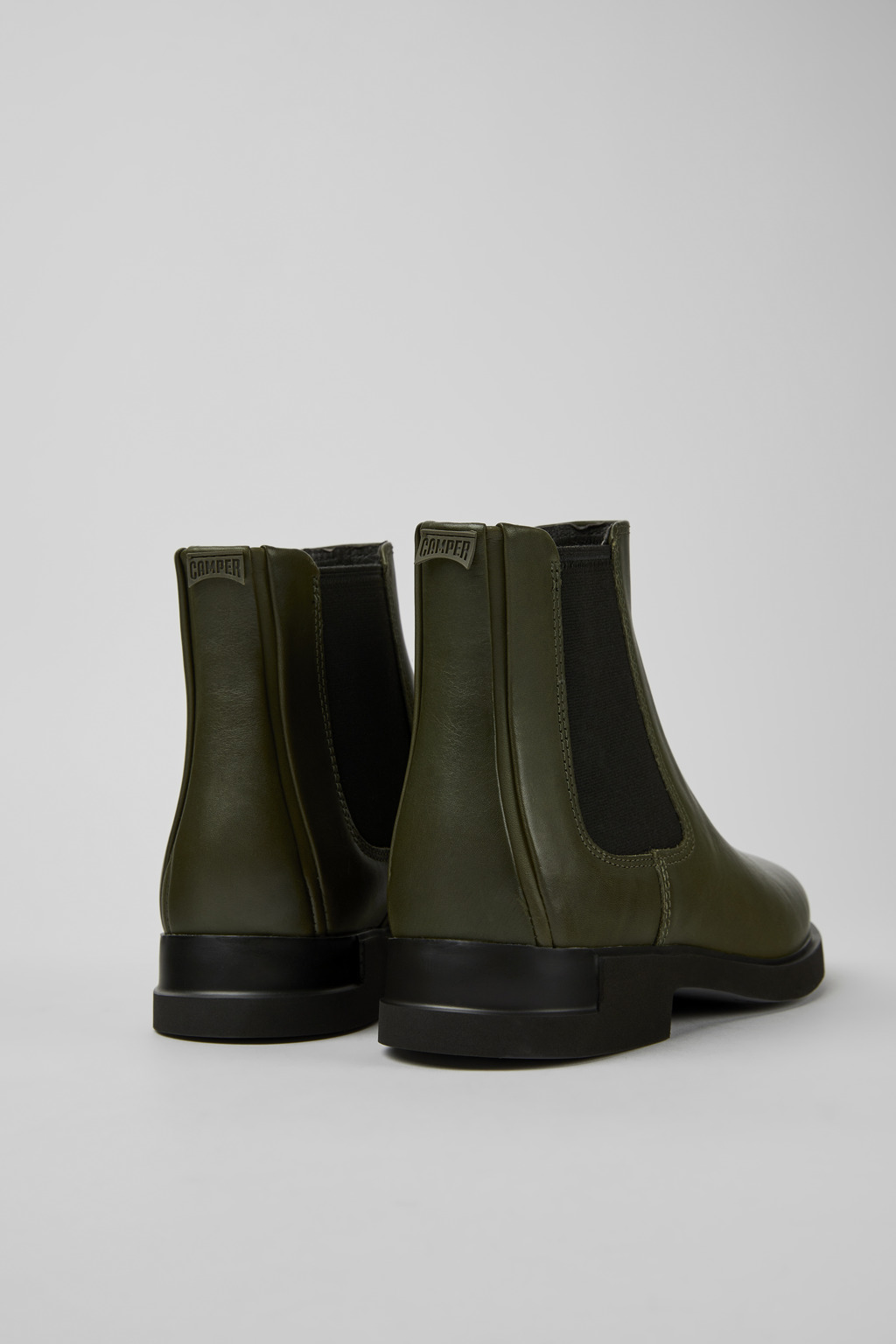 Iman Dark green leather Chelsea boots for women - Image 3