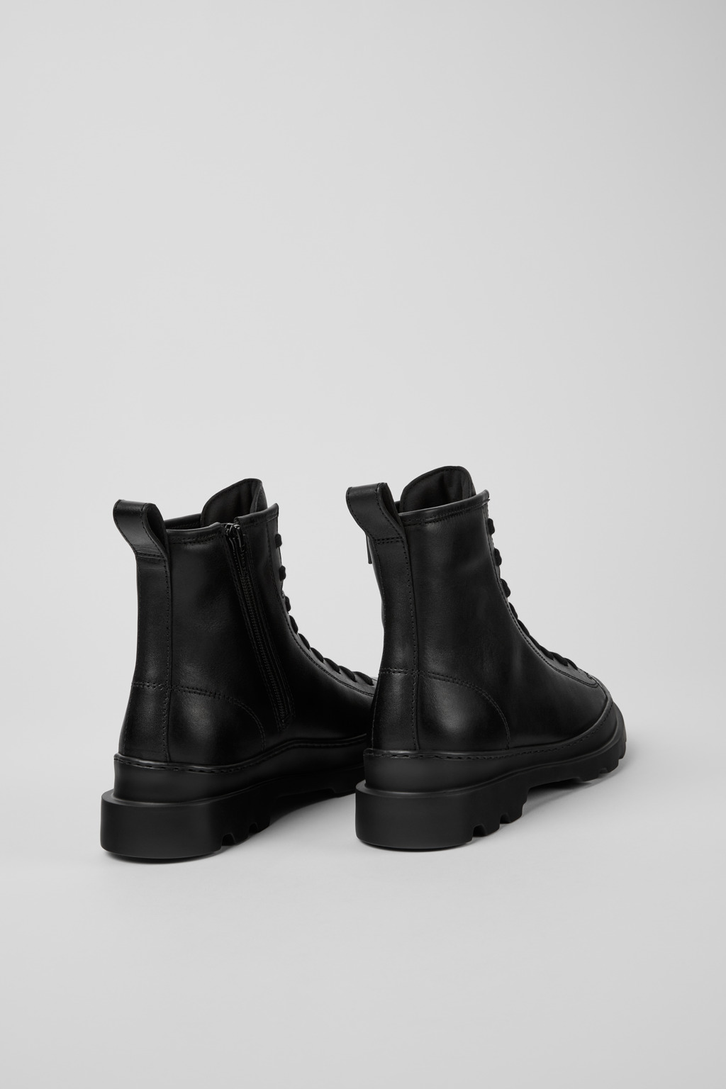 Brutus Black Leather Mid Boots for Women. - Image 3